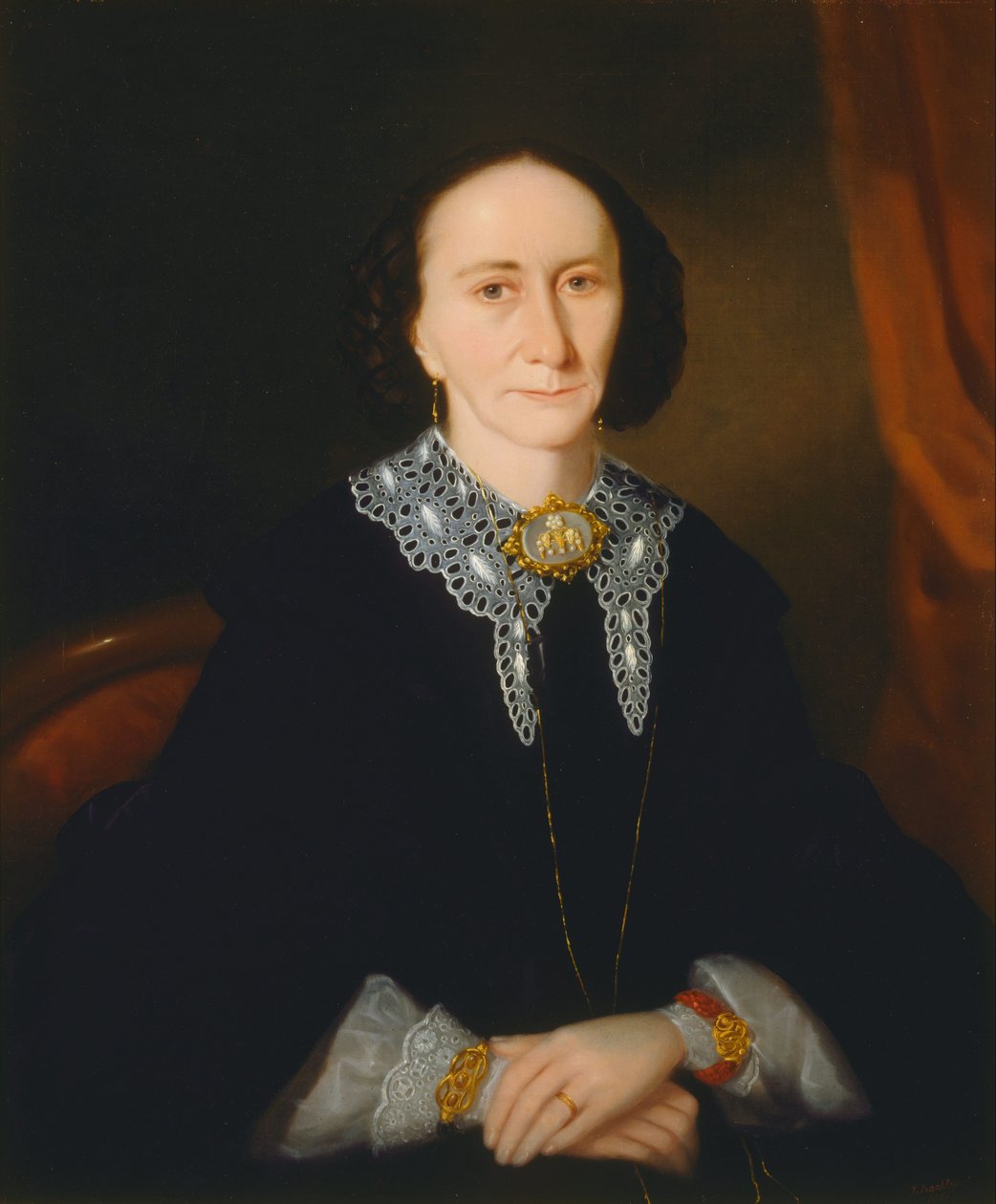 Portræt af en kvinde (Elizabeth Collins) af Joseph Backler
