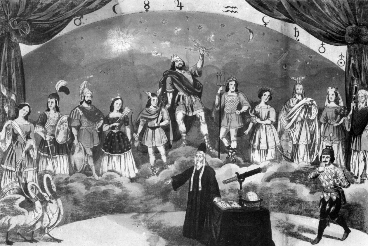 Græsk gudshimmel, karnevalsspil i Altdorf-Weingarten den 23. februar 1857 af Joseph Bayer