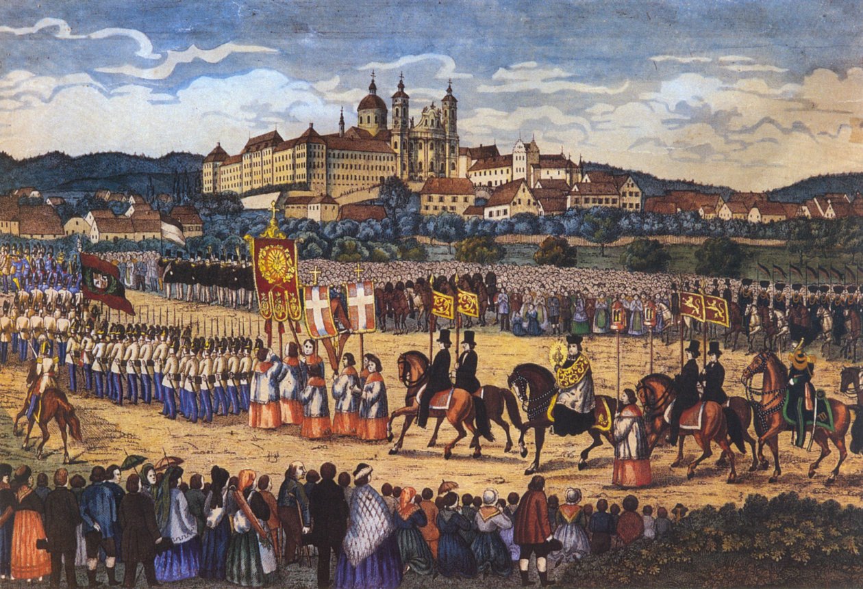 Holy Blood procession i Altdorf-Weingarten, efter 1865 af Joseph Bayer