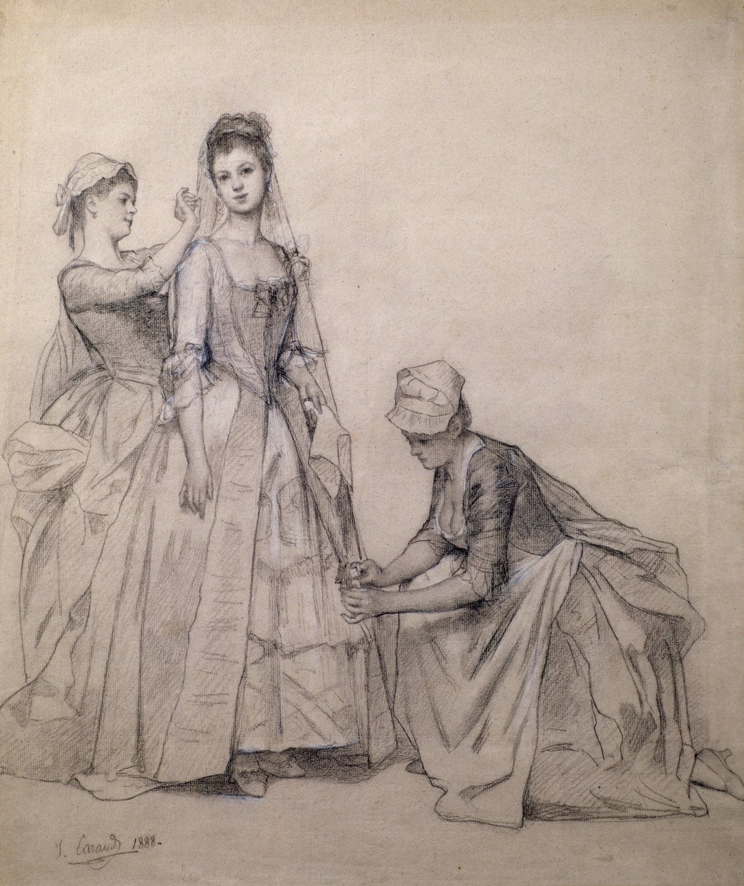 At passe på bruden (tegning) af Joseph Caraud