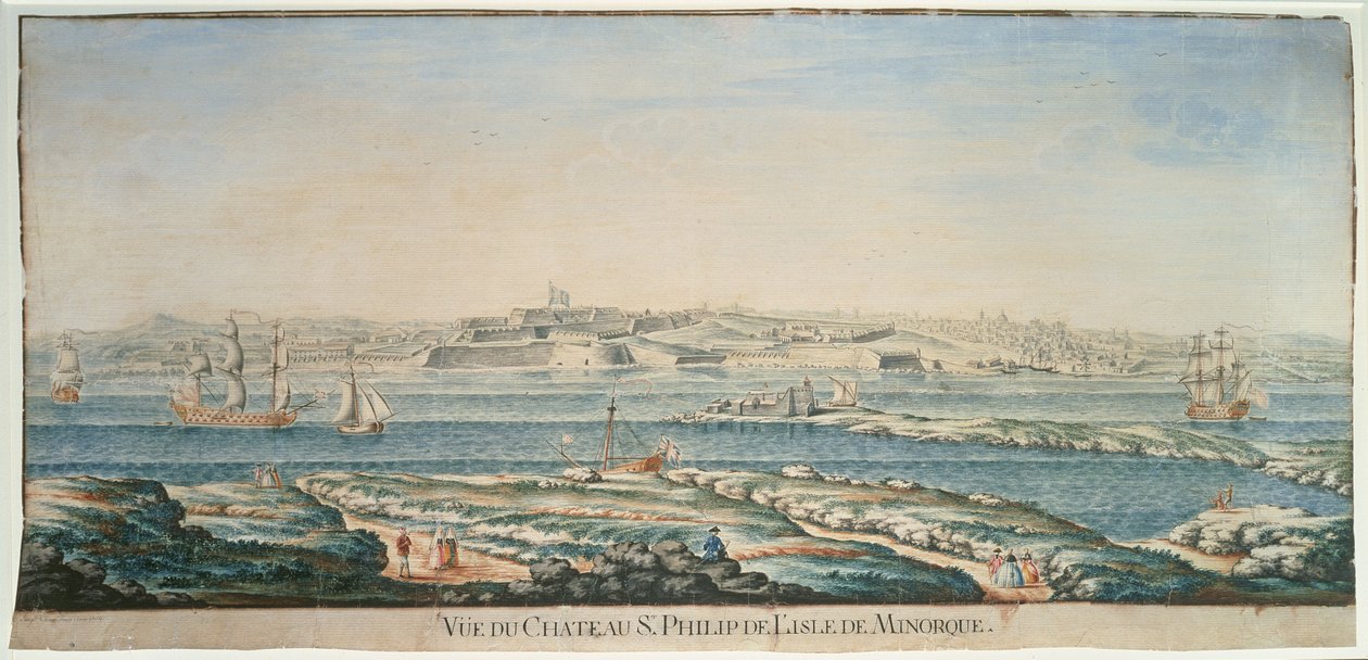 Udsigt over Chateau St. Philip, Menorca af Joseph Chiesa