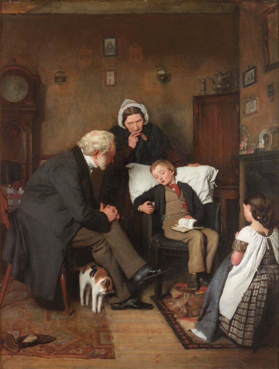 Den syge dreng, ca. 1857 af Joseph Clark