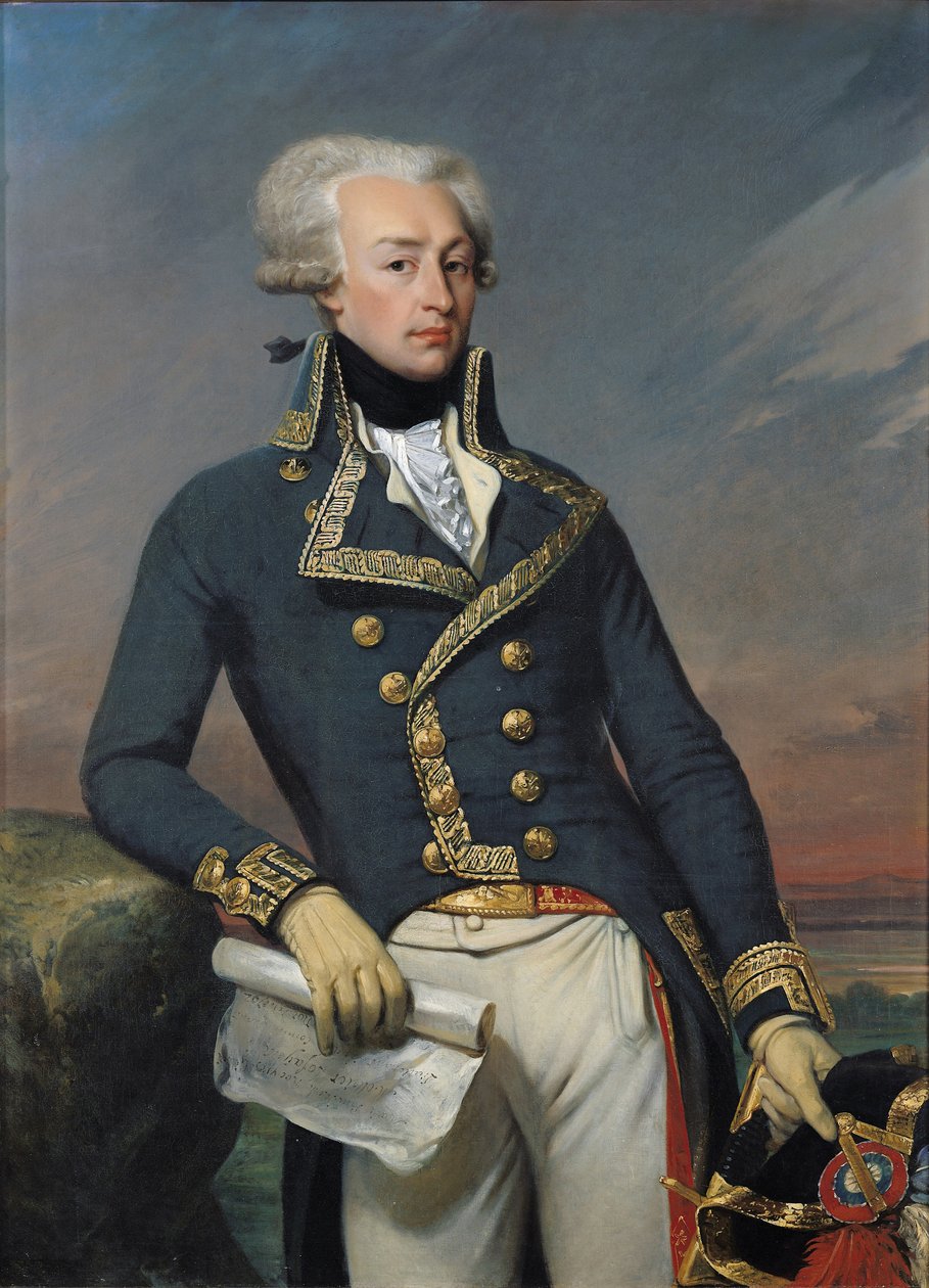 Portræt af Gilbert Motier (1757-1834) Marquis de La Fayette som generalløjtnant, 1791 af Joseph Desire Court