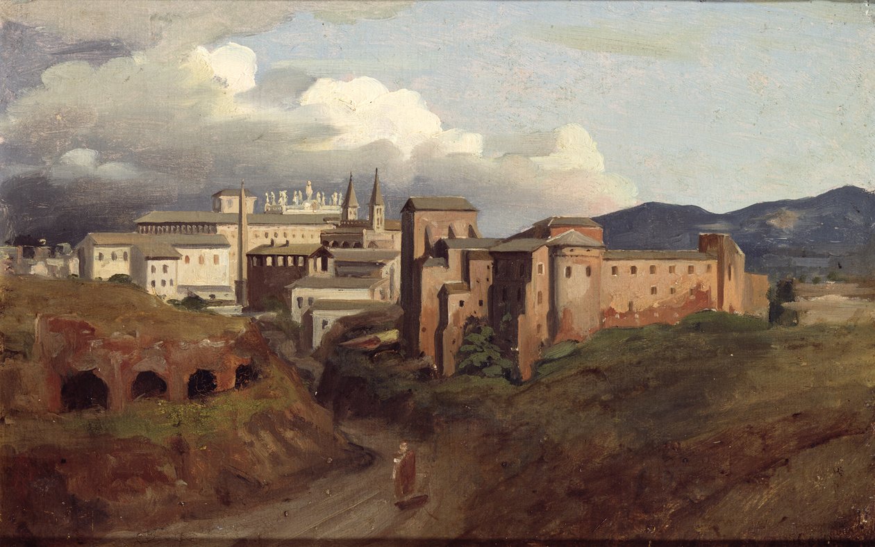 Udsigt over St. John Lateran, Rom, 1822 af Joseph Desire Court