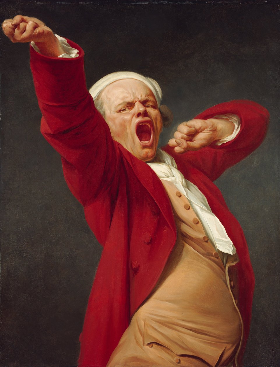 Selvportræt, gabende af Joseph Ducreux