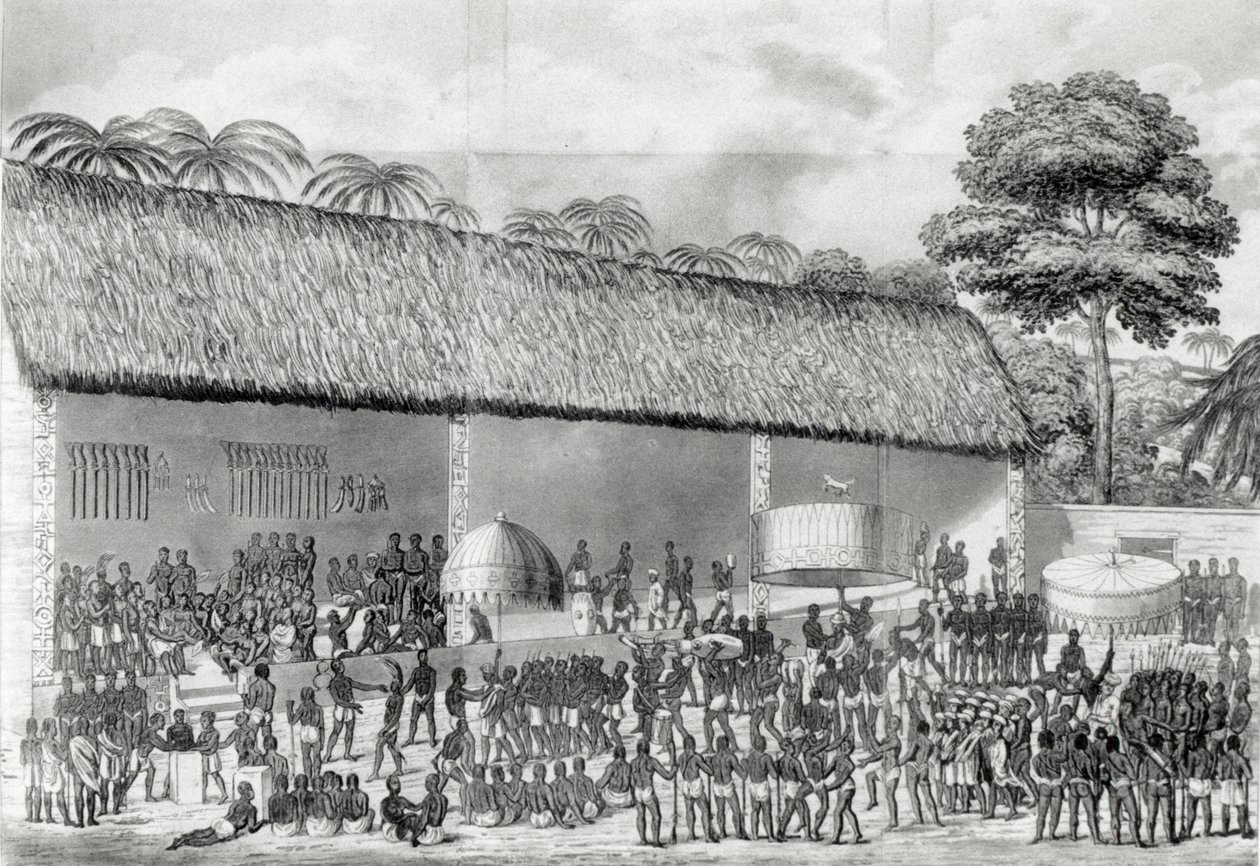 Adai religiøs festival ved hoffet til kongen af Ashanti i marts 1820, fra 
