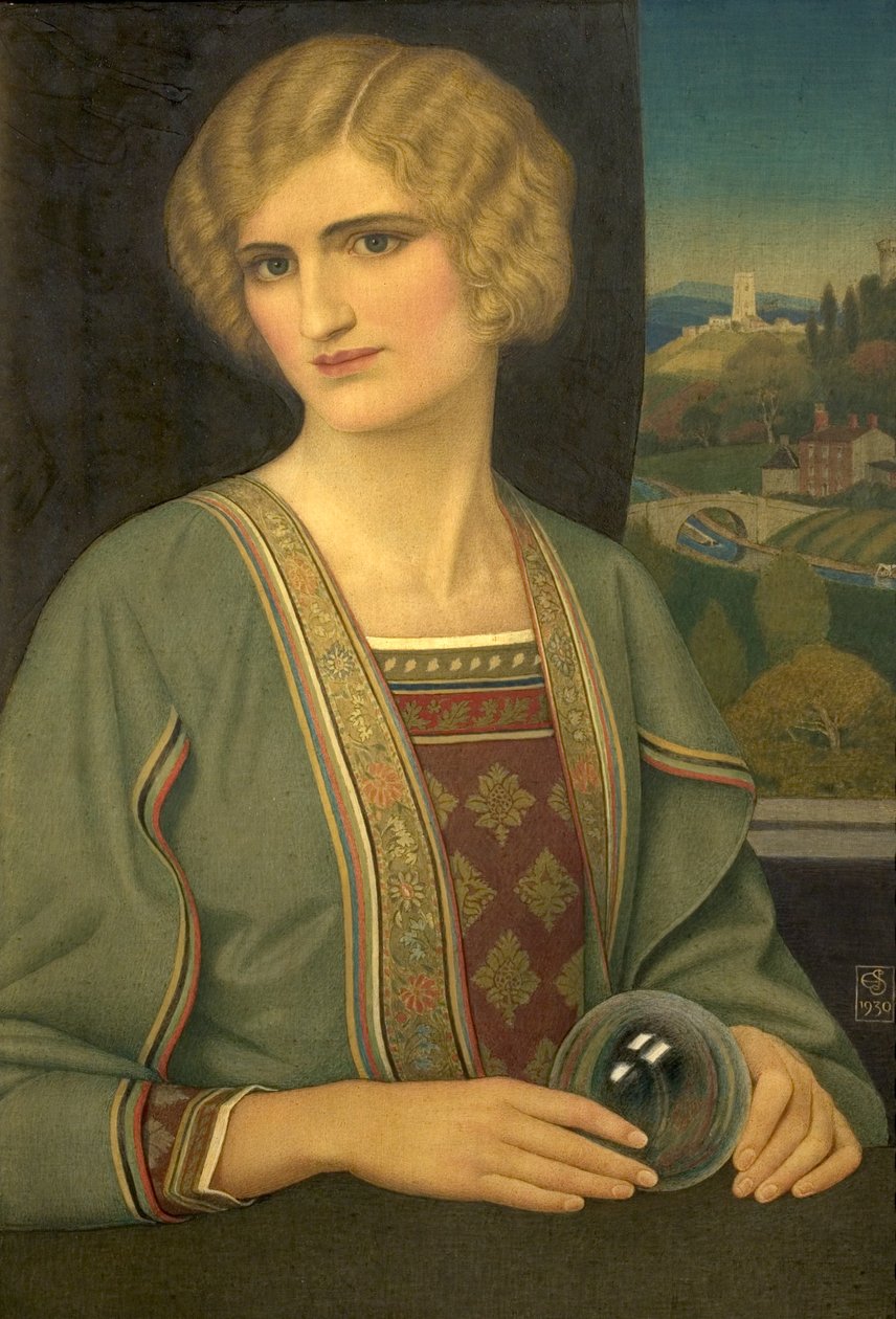 Krystallen (tempera på silke) af Joseph Edward Southall