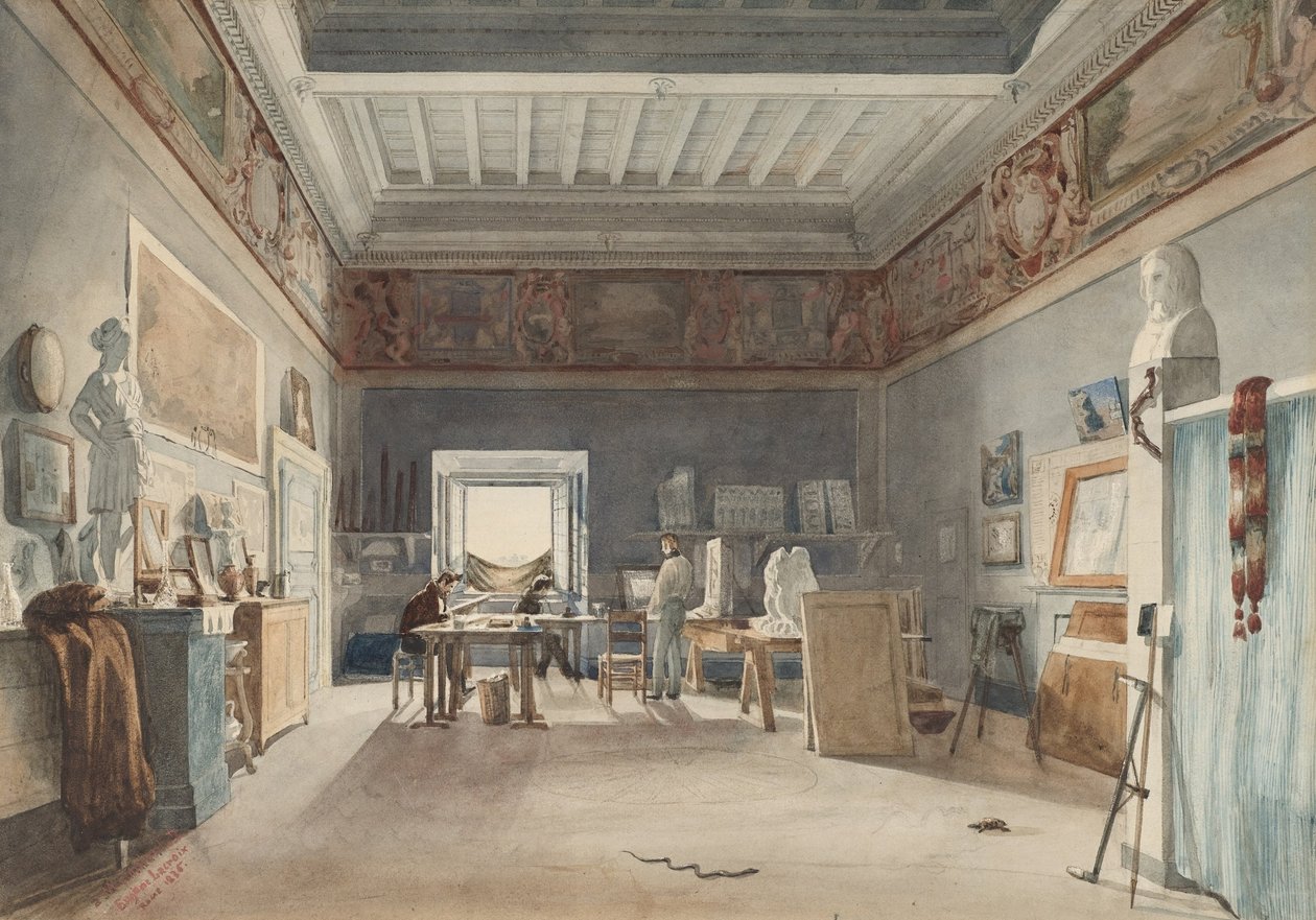 Et studie i Villa Medici, Rom af Joseph Eugène Lacroix