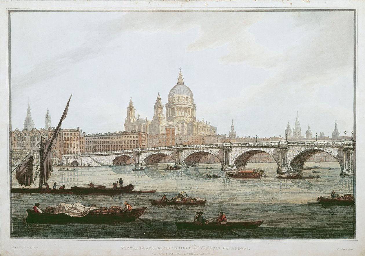 Udsigt over Blackfriars Bridge og St.Paul