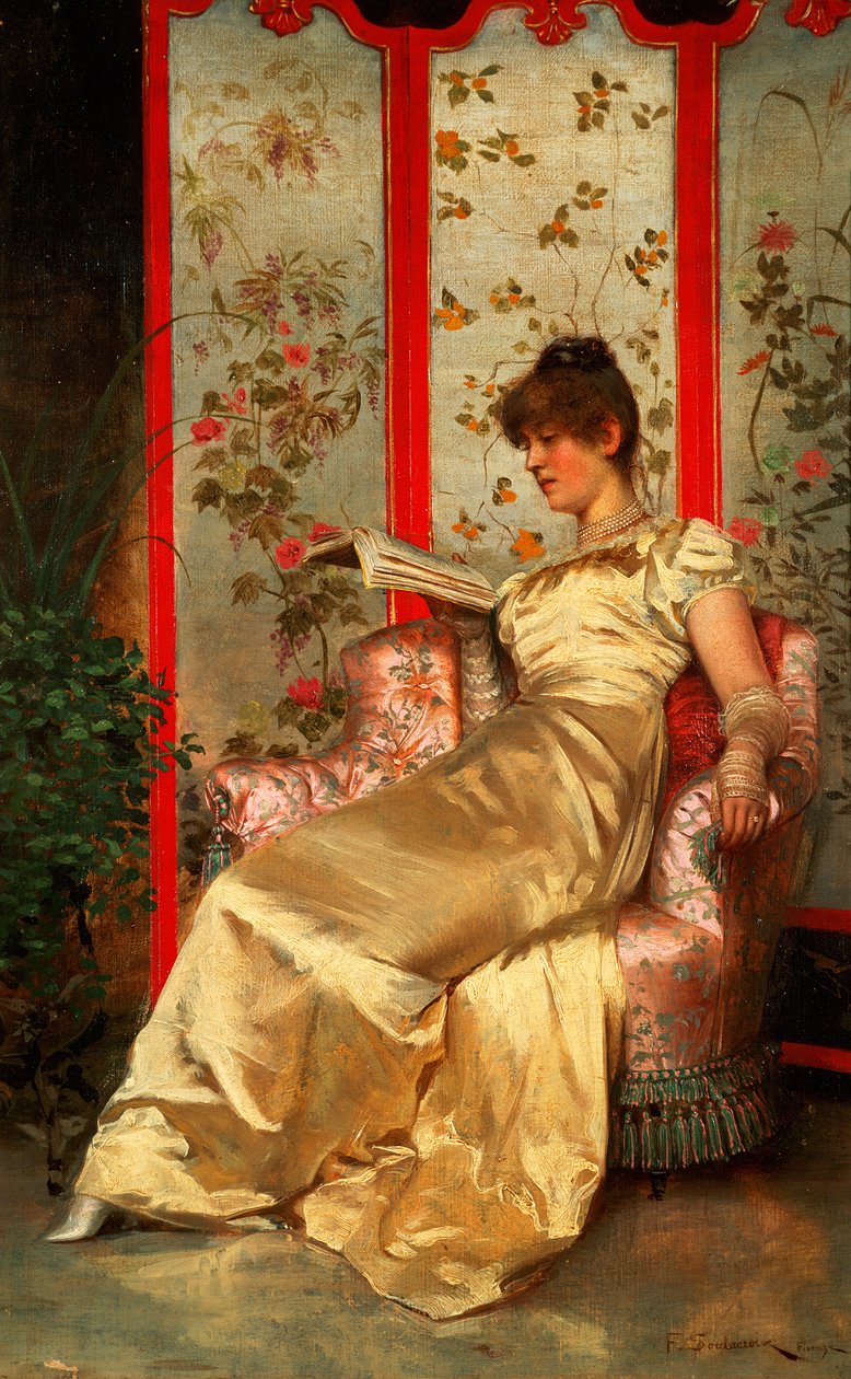 Lady Reading af Joseph Frederick Charles Soulacroix