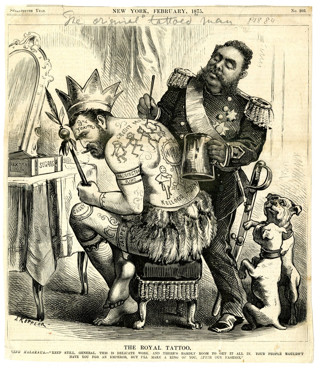 The Royal Tattoo, 1875 (trægravering) af Joseph Keppler