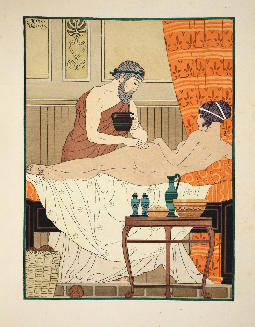 Anvendelse af hvid egyptisk parfume på hoften, illustration fra 