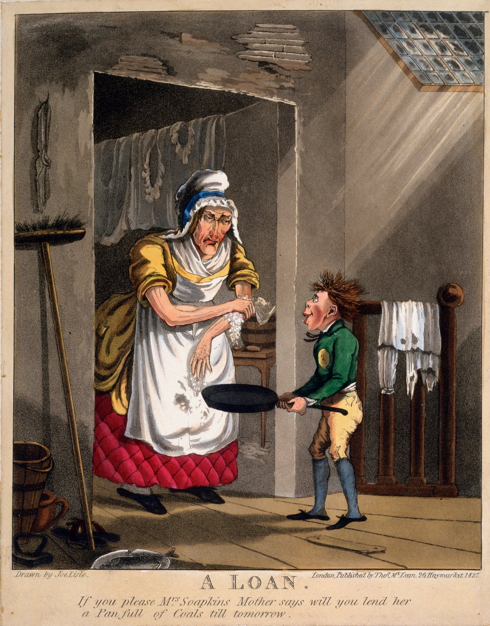 Et lån, 1827 (håndkoloreret gravering) af Joseph Lisle