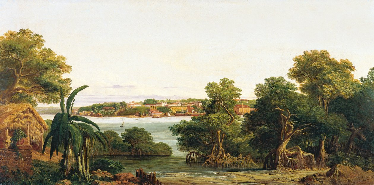 Udsigt over São Luis do Maranhão af Joseph Léon Righini