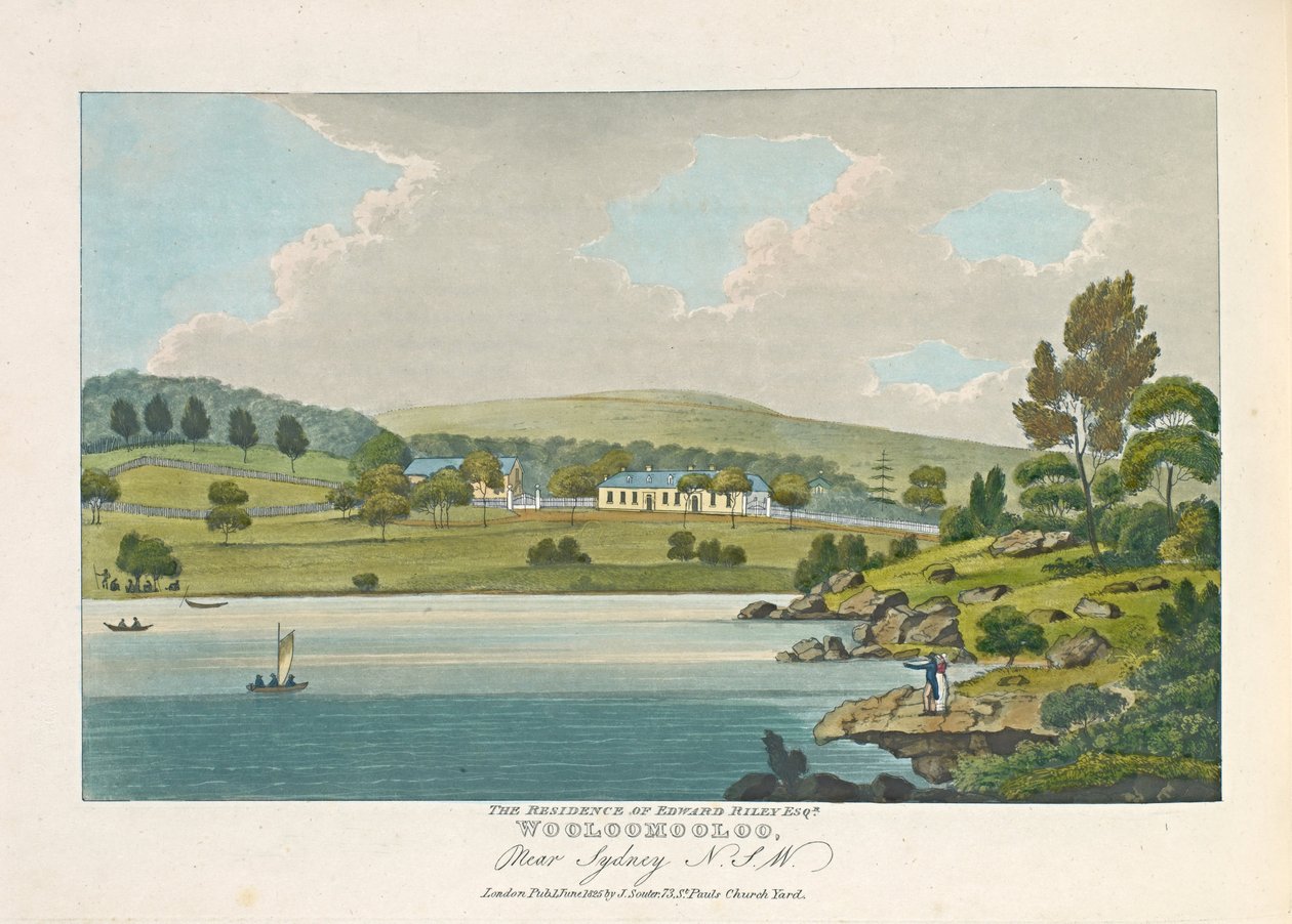 Edward Riley Esquires bopæl, Wooloomooloo, i nærheden af Sydney N. S. W. af Joseph Lycett