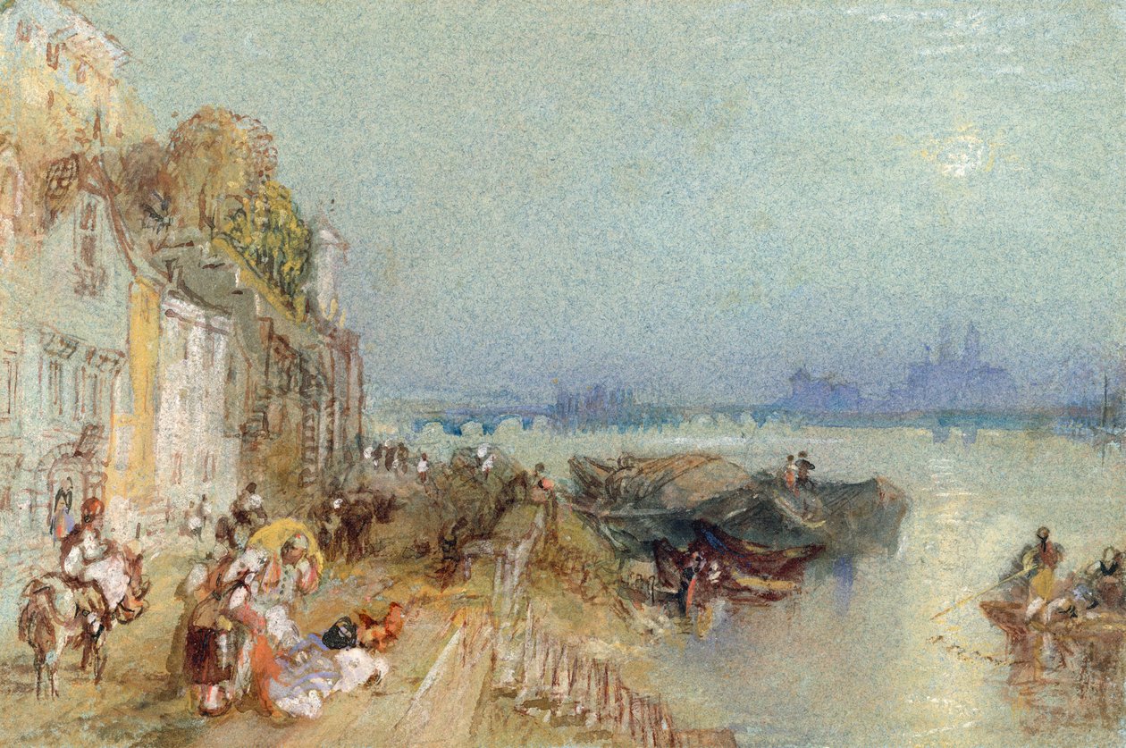 Andernach, 1817 (wc med pen og sort blæk på vævet papir) af Joseph Mallord William Turner