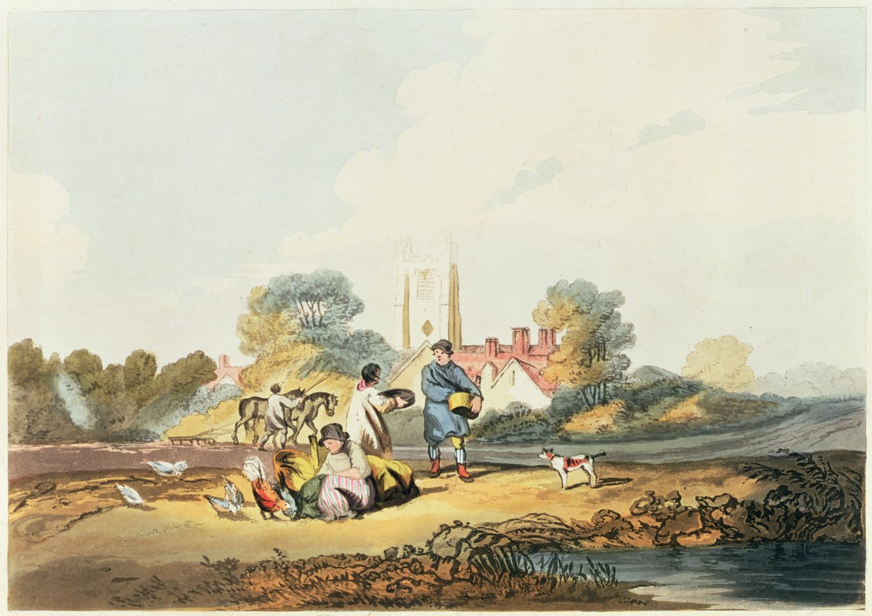 Efterår, såning af korn, 1818 (håndfarvet radering og akvatinte) af Joseph Mallord William Turner