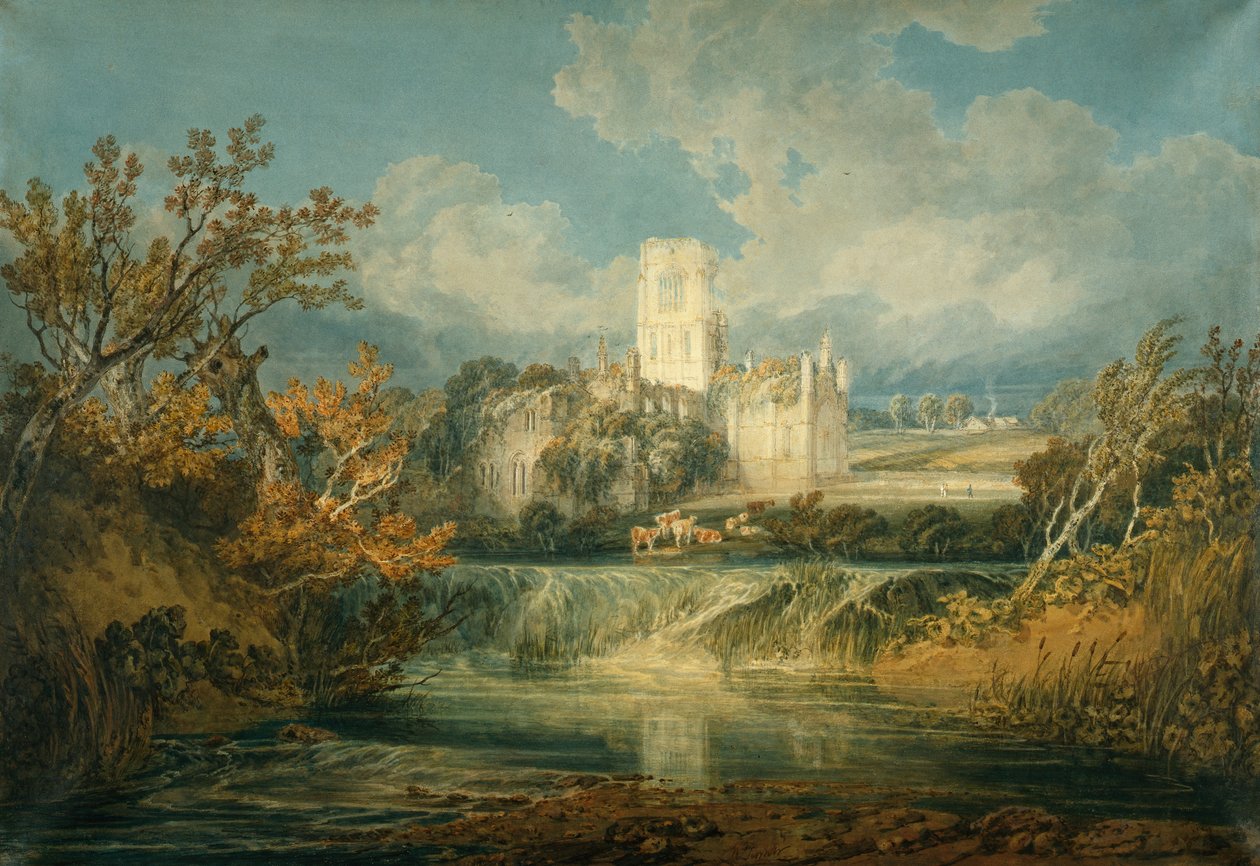 Kirkstall Abbey, Yorkshire, 1797 af Joseph Mallord William Turner