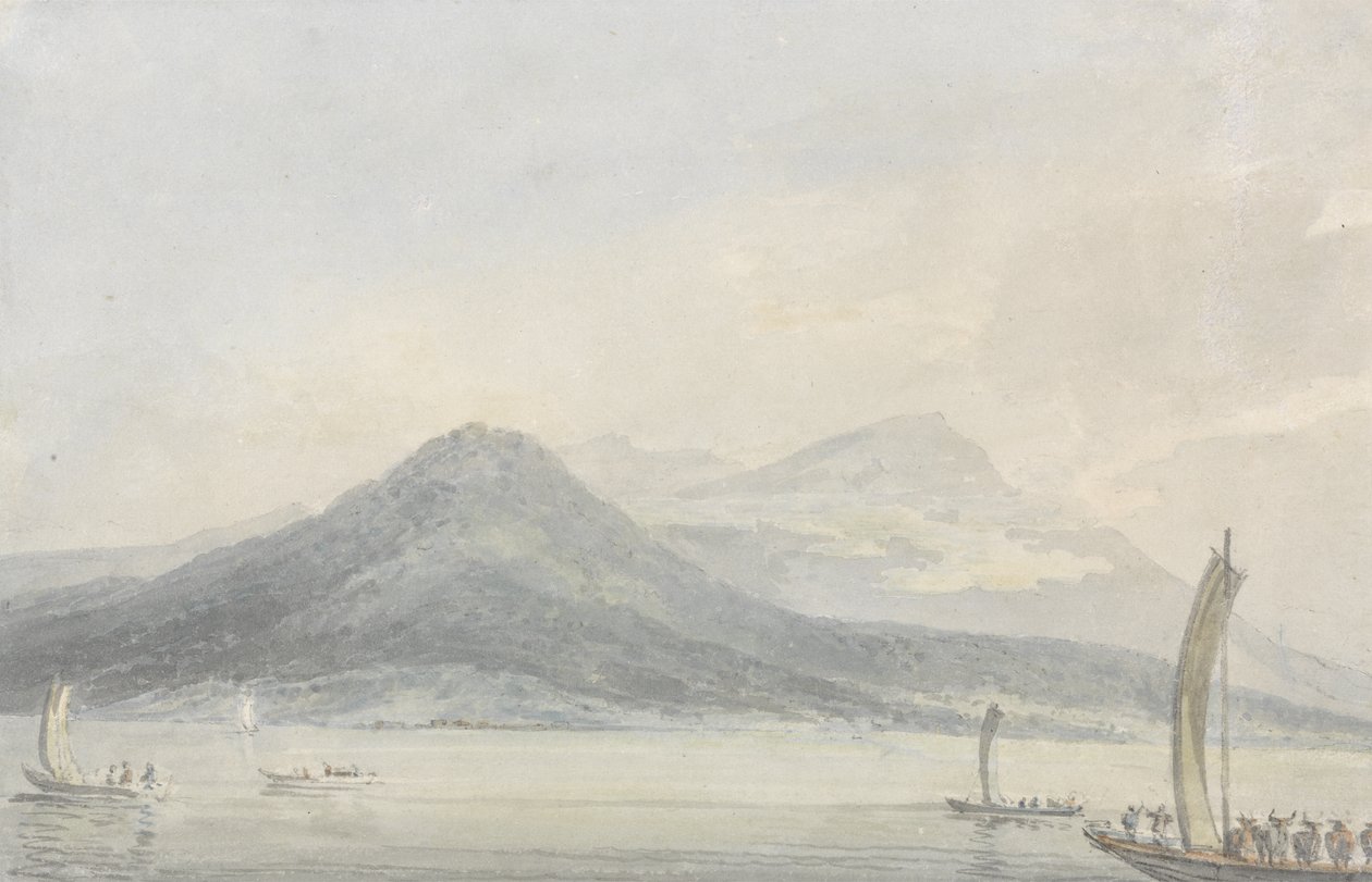 Lago Maggiore fra Isola Borromena, ca. 1795 (wc over grafit på papir) af Joseph Mallord William Turner