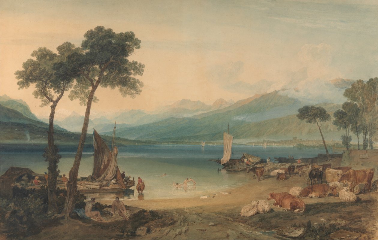 Genfersøen og Mont Blanc af Joseph Mallord William Turner