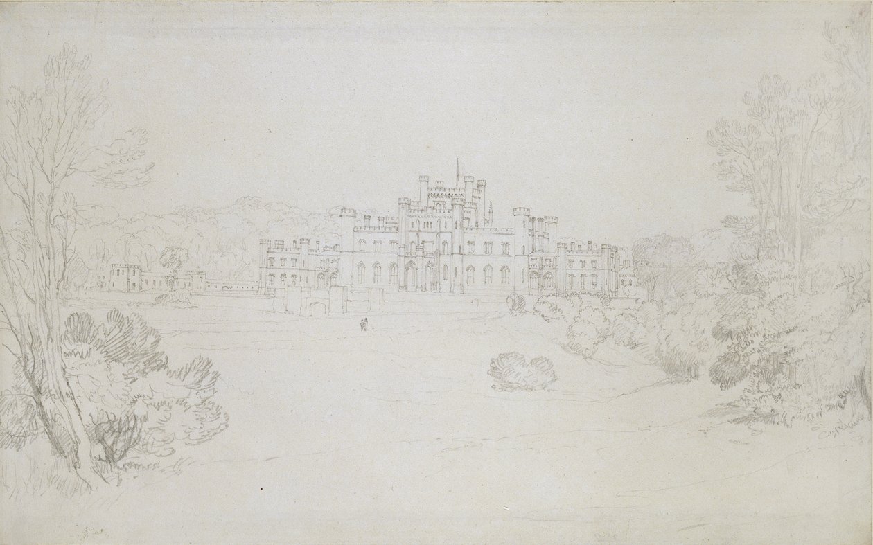 Lowther Castle, 1809 (grafit på vævet papir) af Joseph Mallord William Turner
