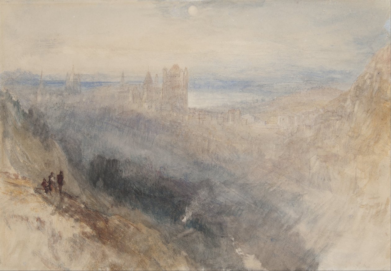 Månen over Lausanne af Joseph Mallord William Turner