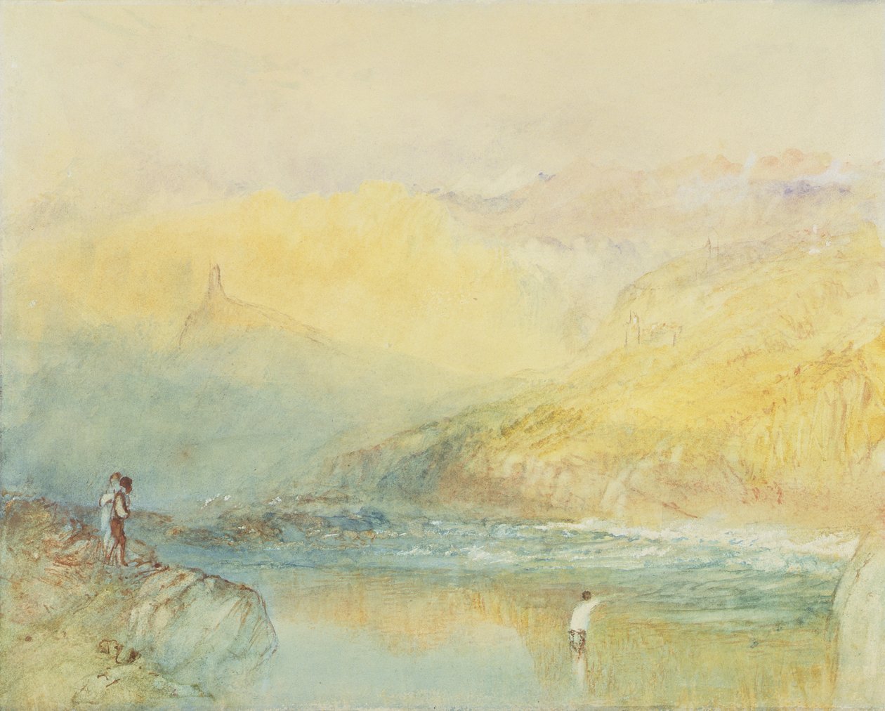 På Mosel, nær Traben Trarbach, ca. 1841 (wc og grafit på papir) af Joseph Mallord William Turner