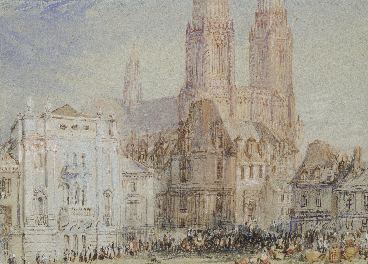 Orléans, ca. 1830 (akvarel og bodycolour med pen og rød, brun og sort blæk) af Joseph Mallord William Turner
