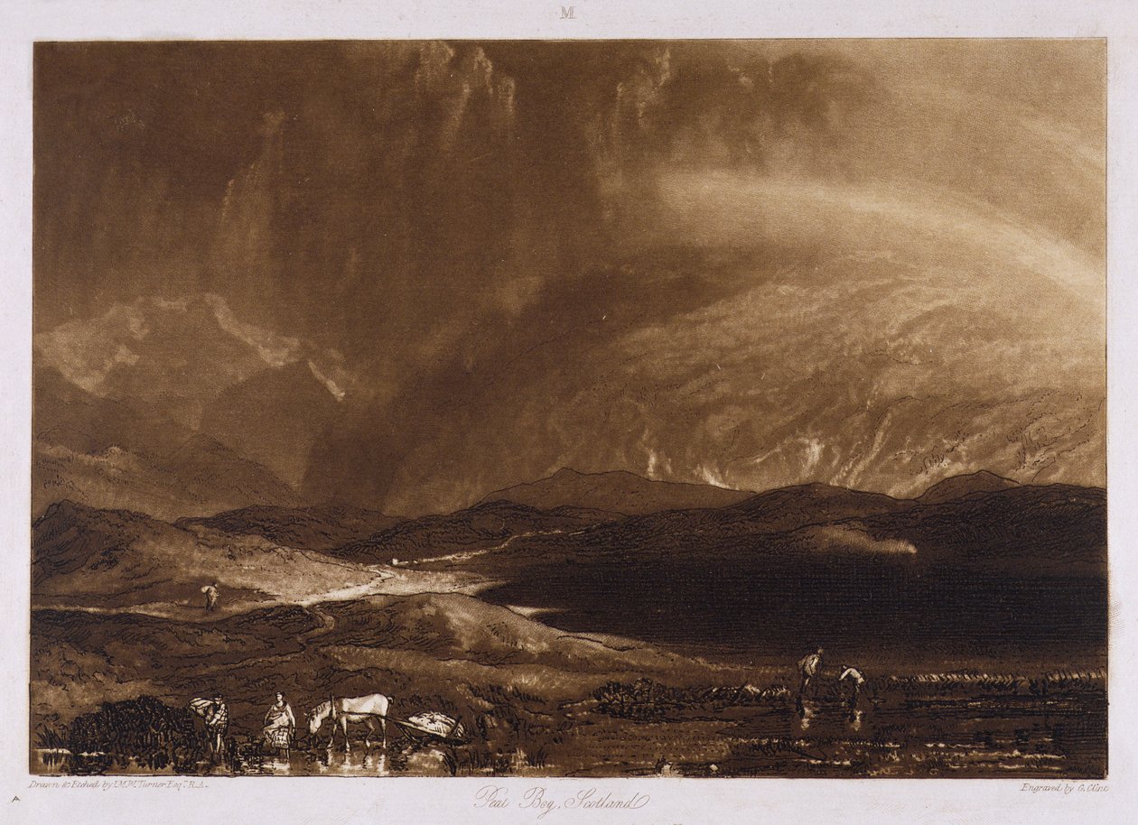 Torvemose, Skotland, graveret af George Clint (1770-1854) af Joseph Mallord William Turner