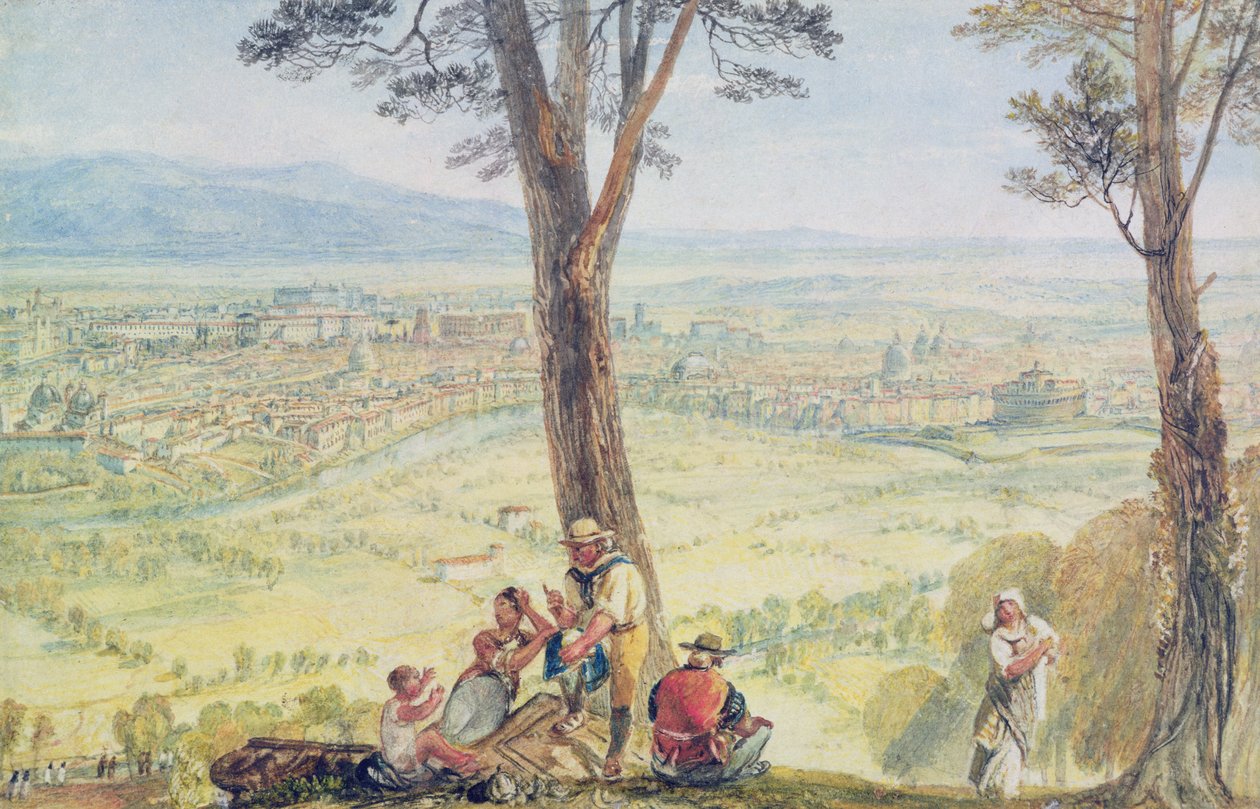 Rom fra Monte Mario, ca. 1818 (wc over blyant på papir) af Joseph Mallord William Turner