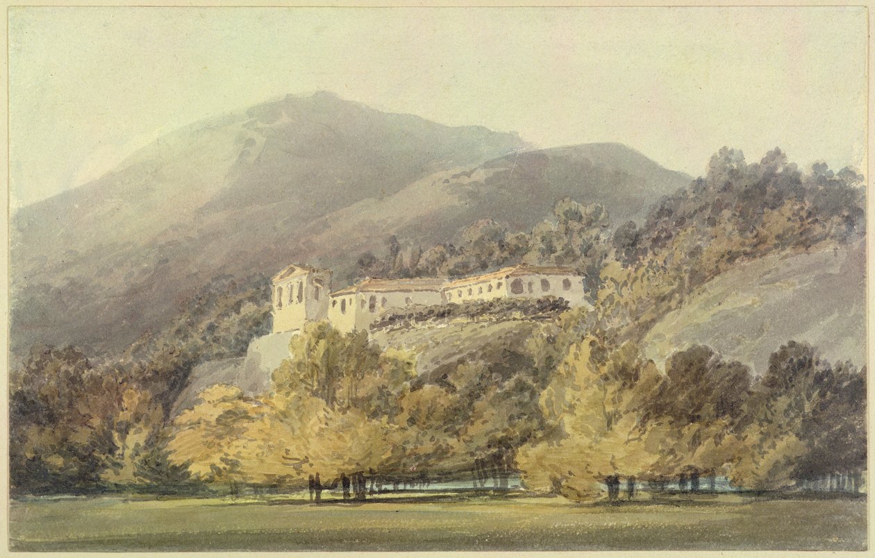 Santa Lucia, et kloster nær Caserta, ca. 1795 (wc over blyant på papir) af Joseph Mallord William Turner