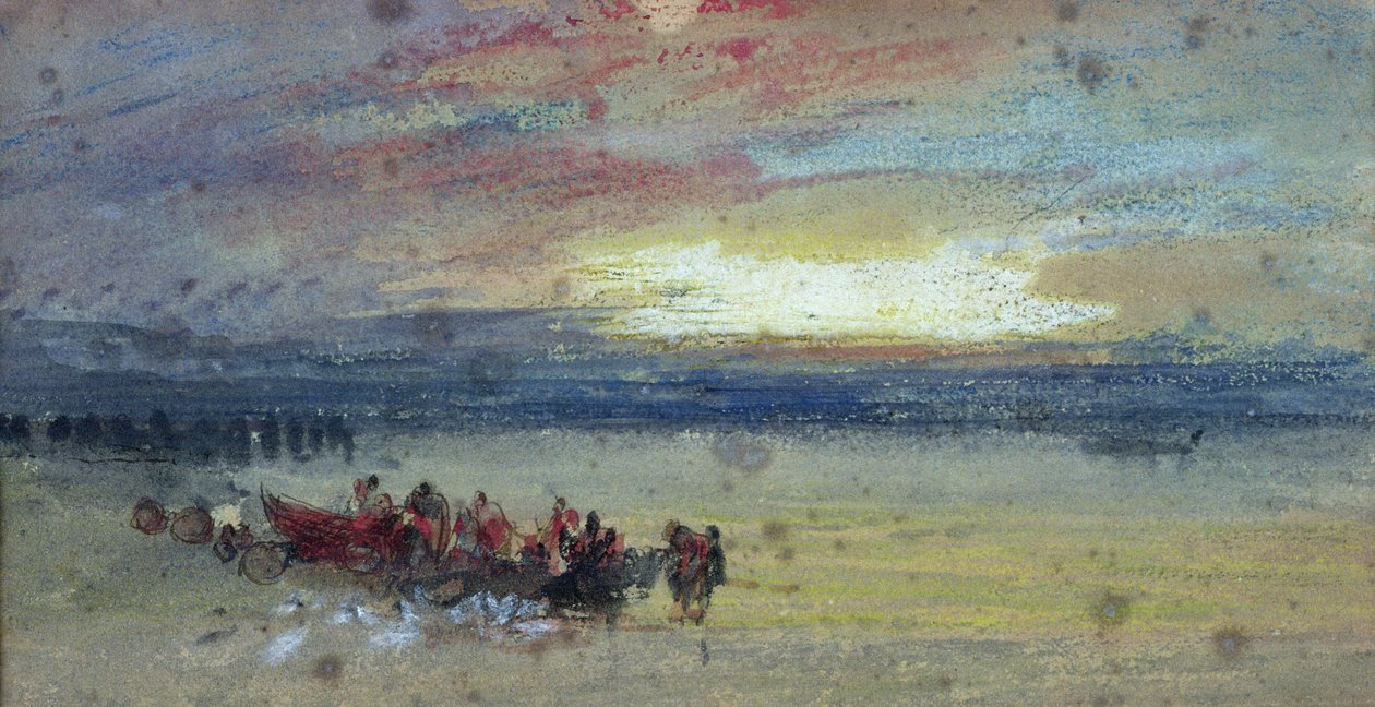 Kystscene, solnedgang af Joseph Mallord William Turner