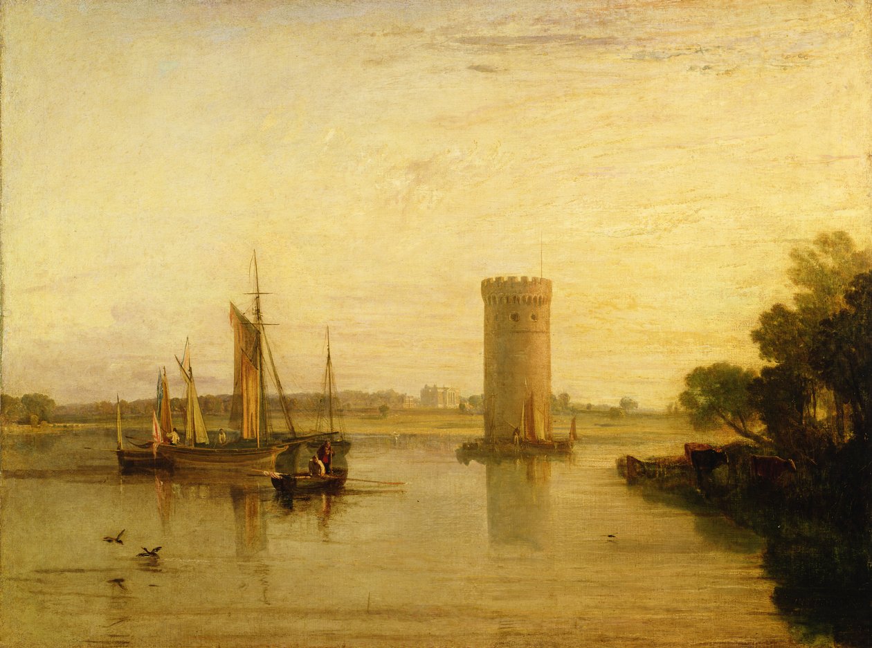 Tabley, sæde for Sir J.F. Leicester, Bart.: Calm Morning, ca. 1809 af Joseph Mallord William Turner