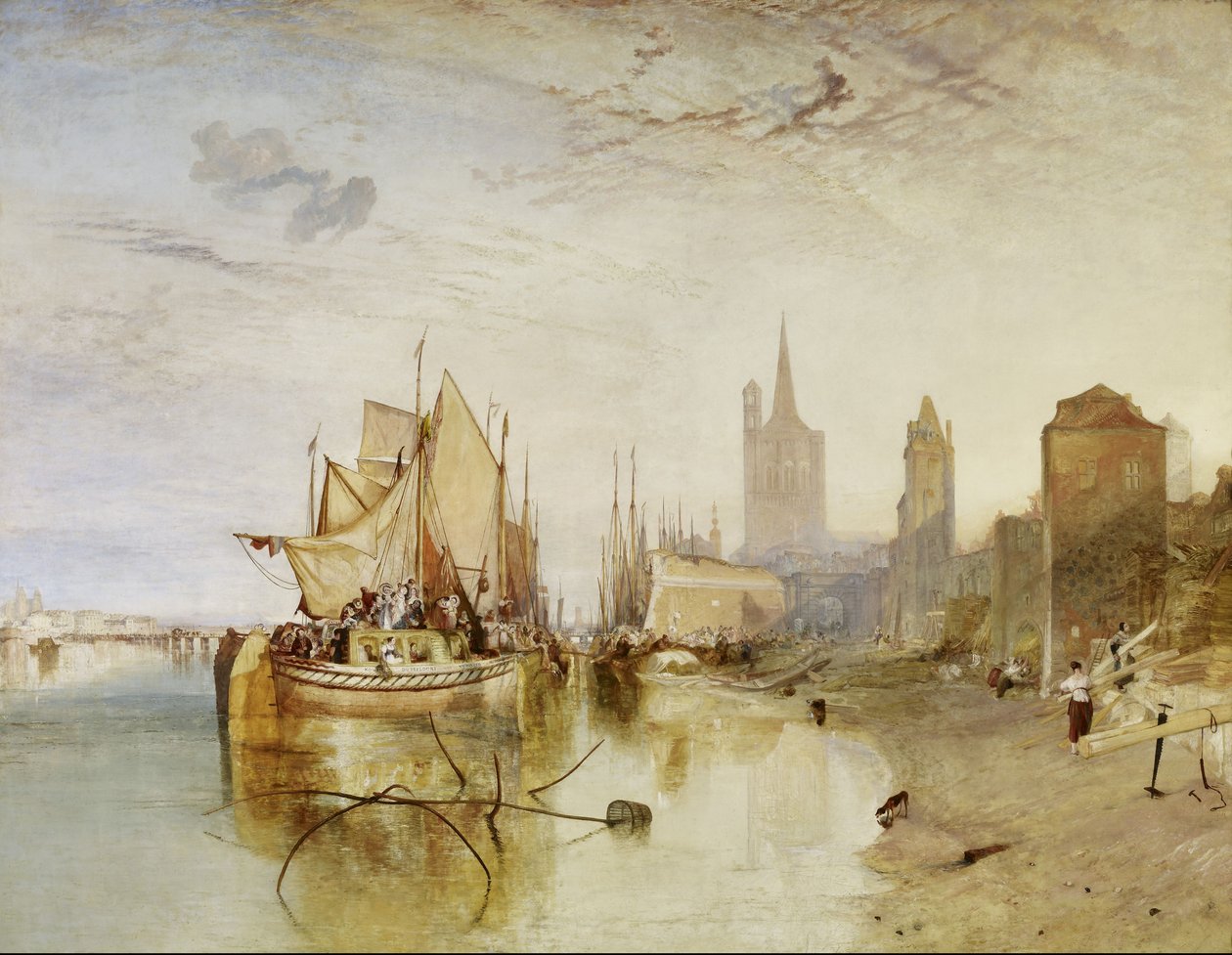 Ankomsten af en pakkebåd, aften af Joseph Mallord William Turner