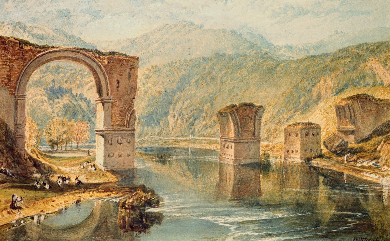 Broen ved Narni af Joseph Mallord William Turner