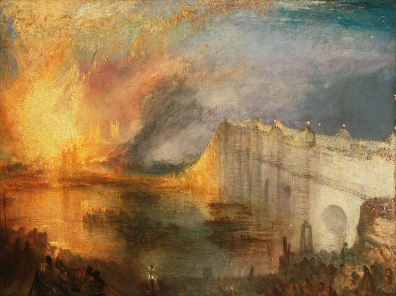 The Burning of Houses of Lords and Commons, 16. oktober 1834 af Joseph Mallord William Turner