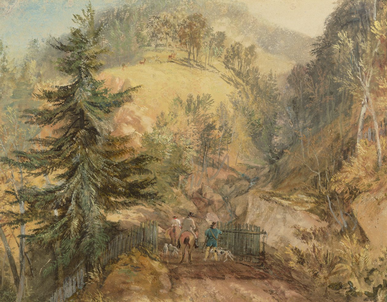The Chevin, Otley, ca. 1818 af Joseph Mallord William Turner