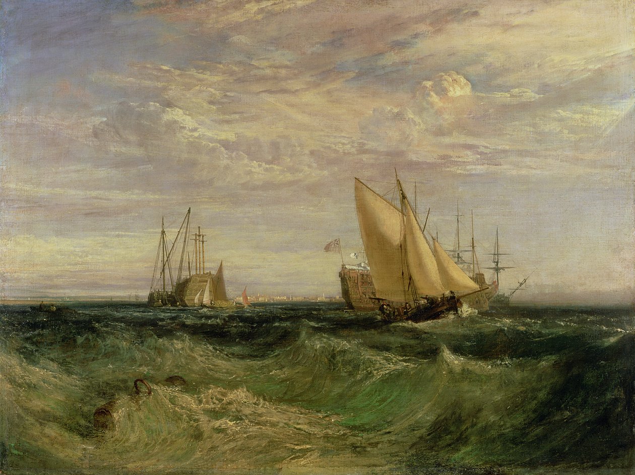 Sammenløbet af Themsen og Medway, ca. 1808 af Joseph Mallord William Turner