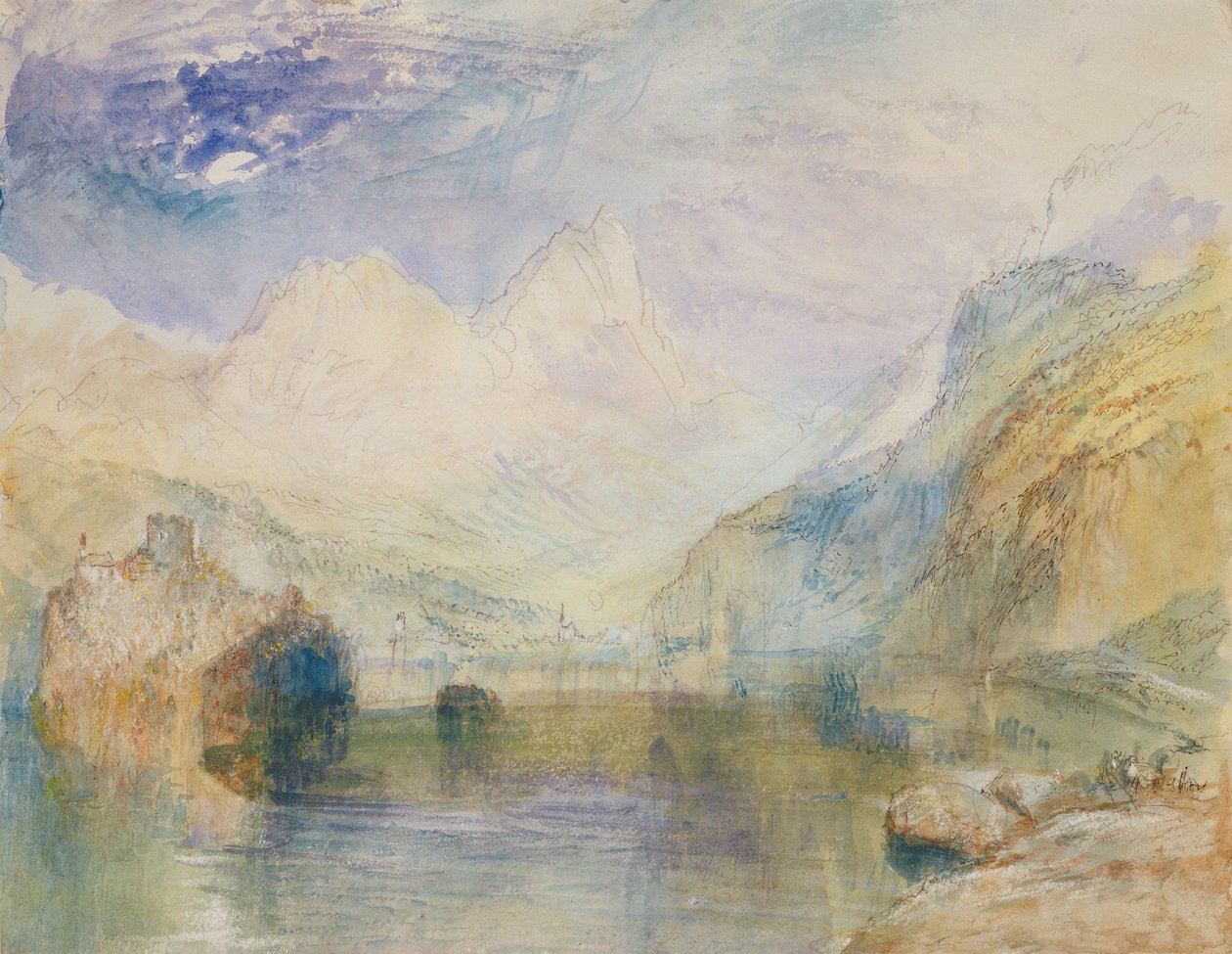 Lauerzersee med Schwyz og Mythen af Joseph Mallord William Turner