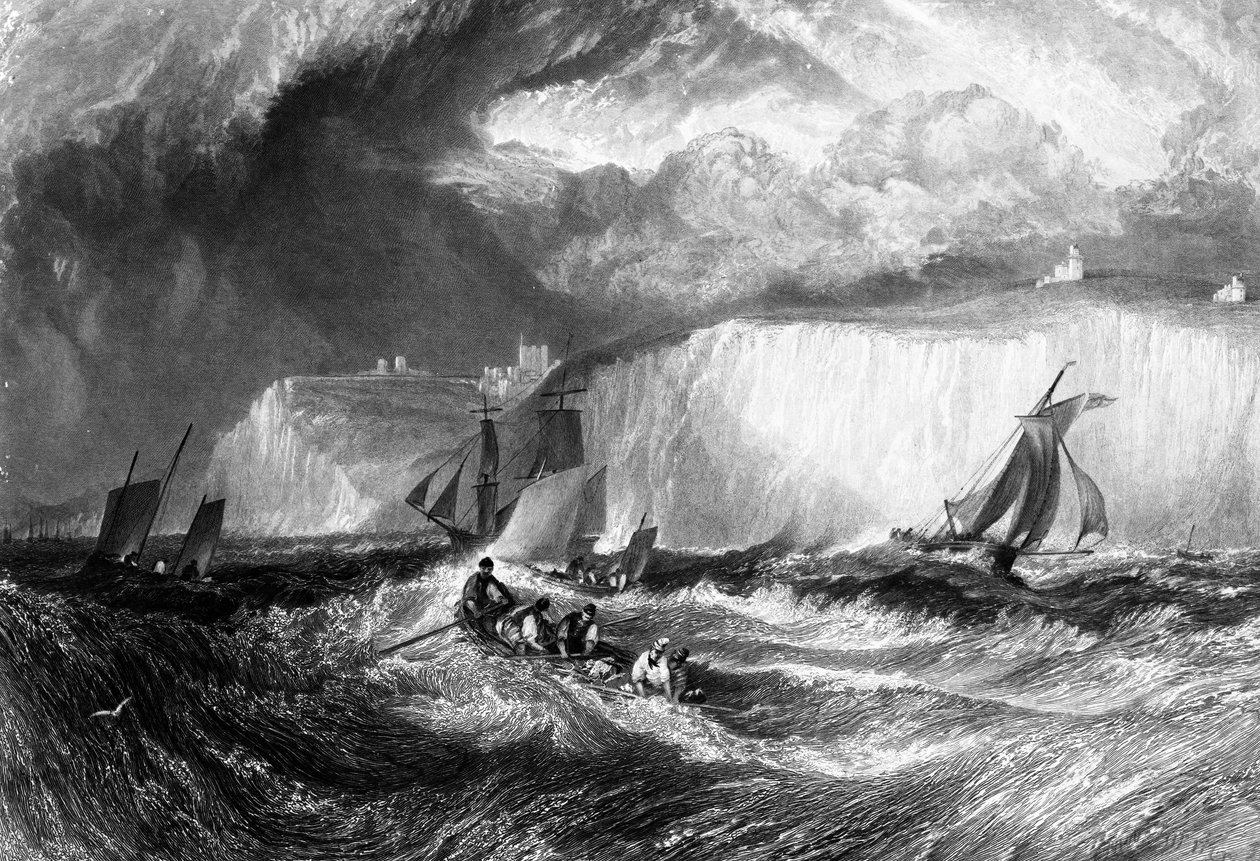 The Straits of Dover, graveret af William Miller, 1827 af Joseph Mallord William Turner