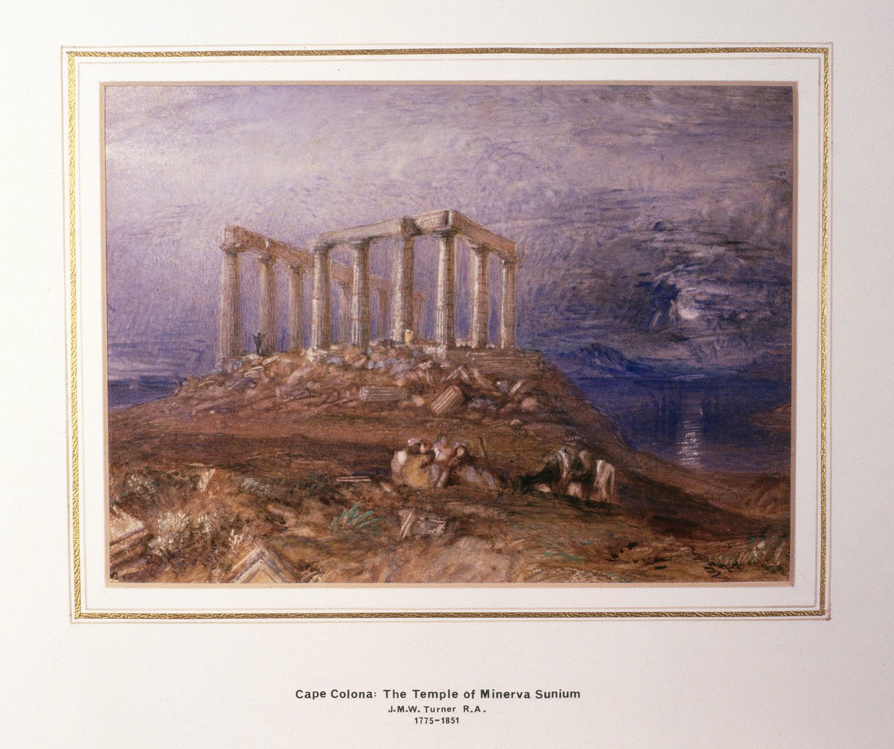 Minervas tempel ved Sunium, Cape Colonna af Joseph Mallord William Turner
