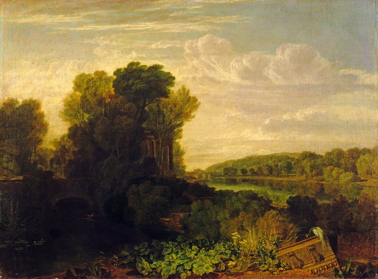 Themsen ved Weybridge, ca. 1807-10 af Joseph Mallord William Turner