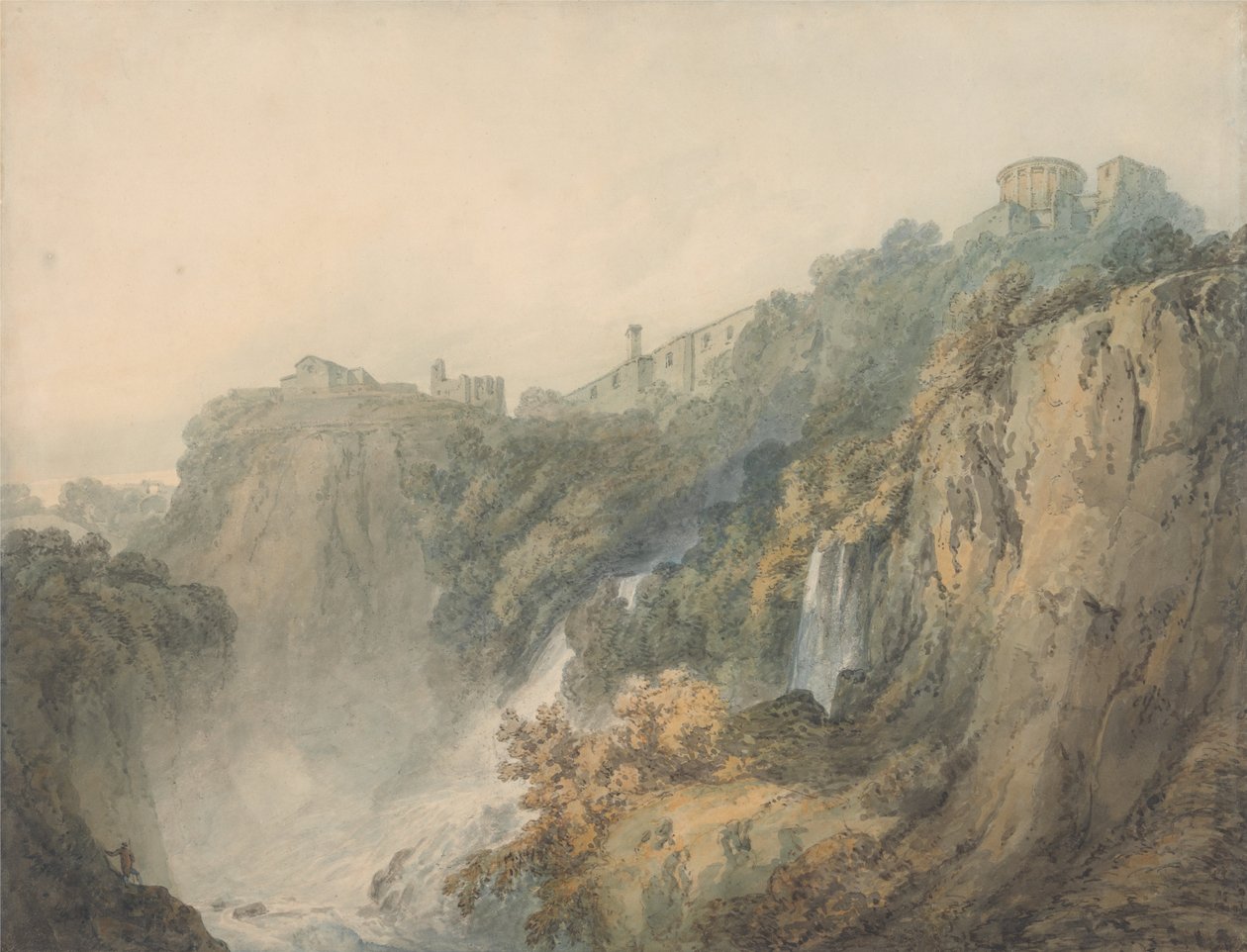 Tivoli med Sybilens tempel og kaskader af Joseph Mallord William Turner