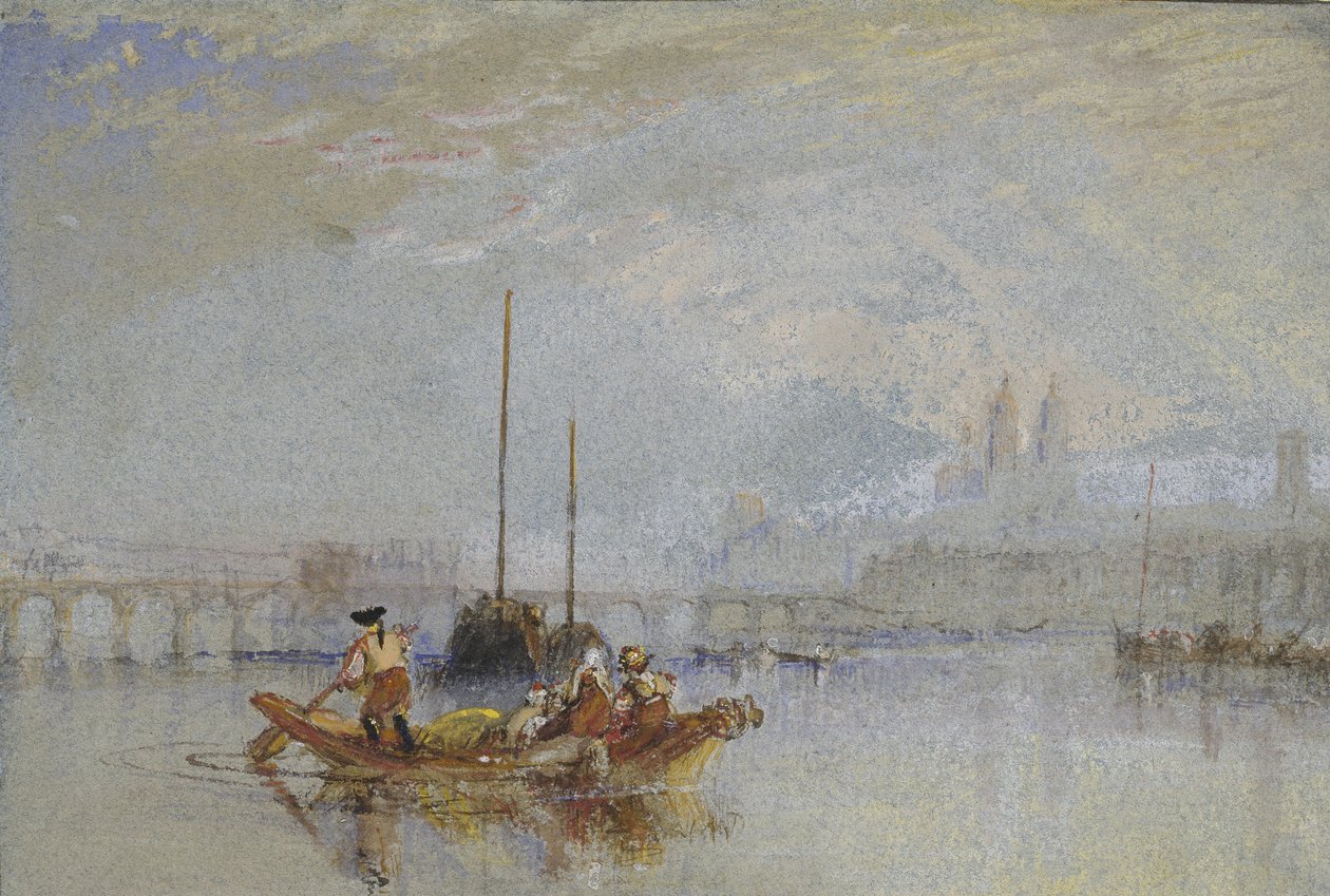 ture, ca. 1830 (akvarel over grafit med kropsfarve og pen og brunt blæk på gråt papir) af Joseph Mallord William Turner