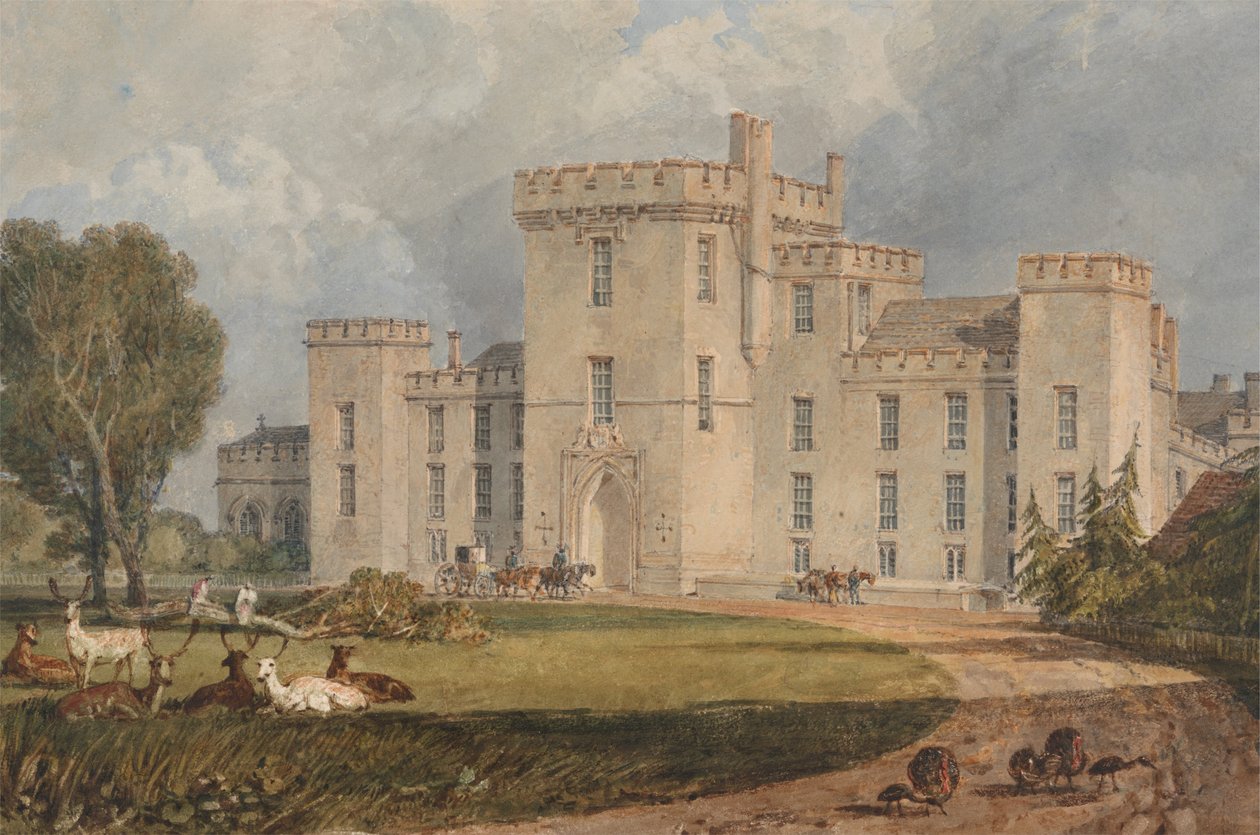Udsigt over Hampton Court, Herefordshire, fra nordvest af Joseph Mallord William Turner
