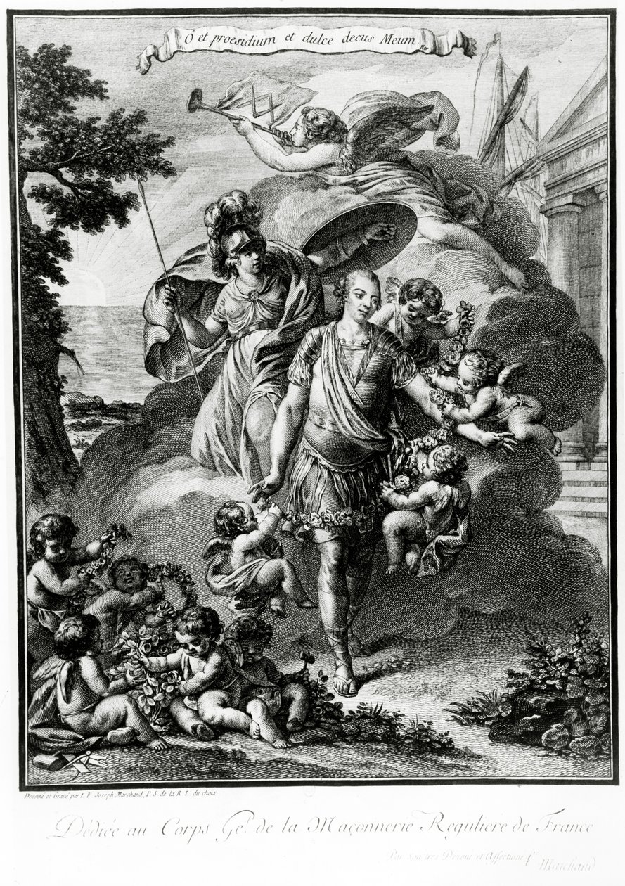 Frimurerisk allegorisk portræt af Louis-Philippe-Joseph dOrleans, ca.1780 af Joseph Marchand