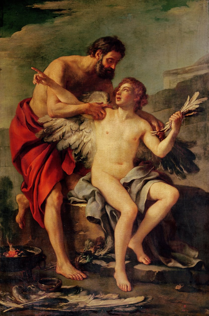 Daidalos fastgør Ikaros