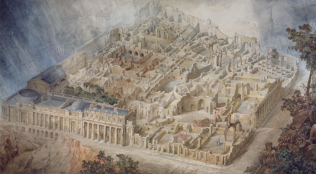 Bank of England som en ruin, 1830 af Joseph Michael Gandy