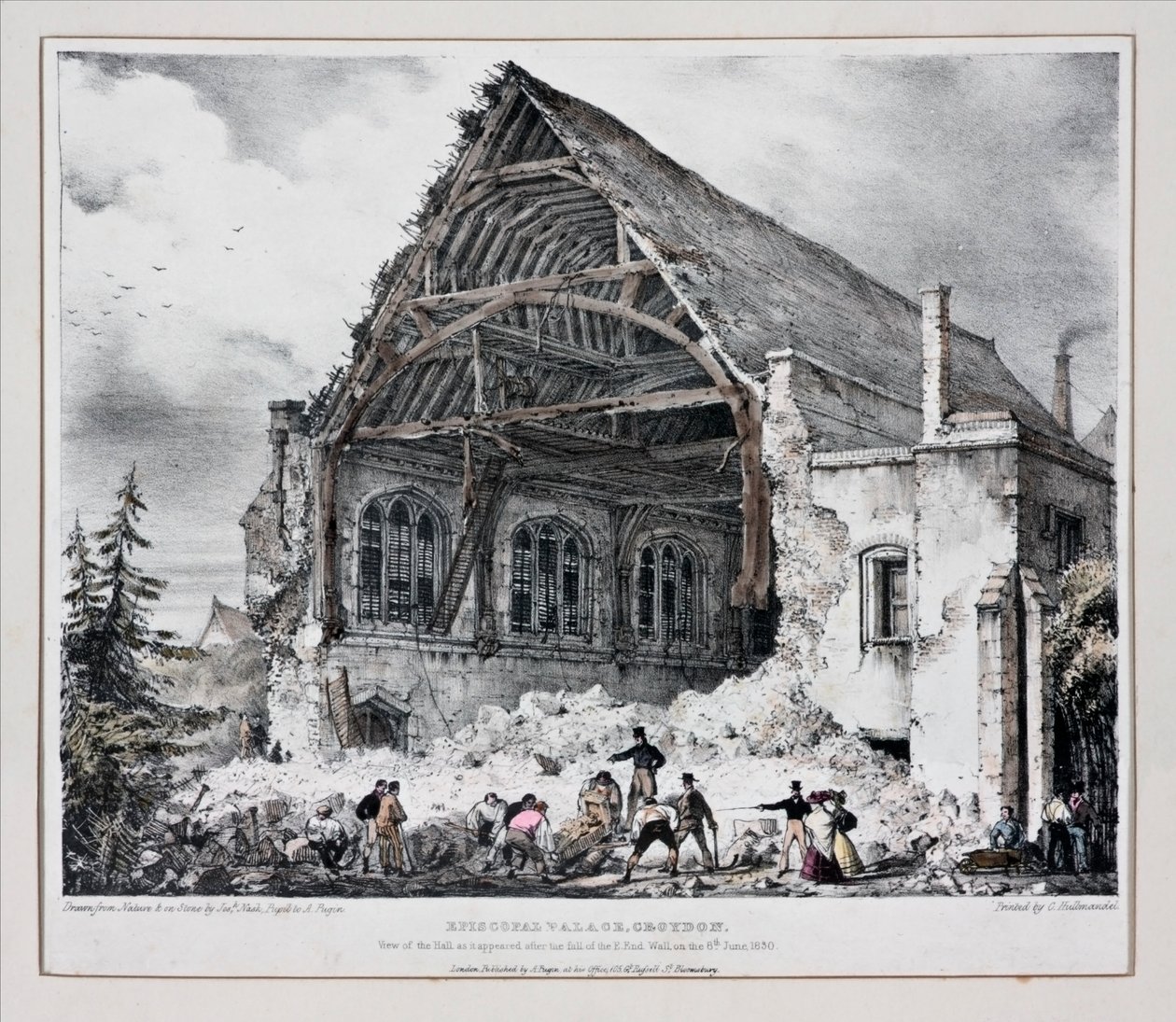 Episcopal Palace, Croydon, ca. 1830 (tryk) af Joseph Nash