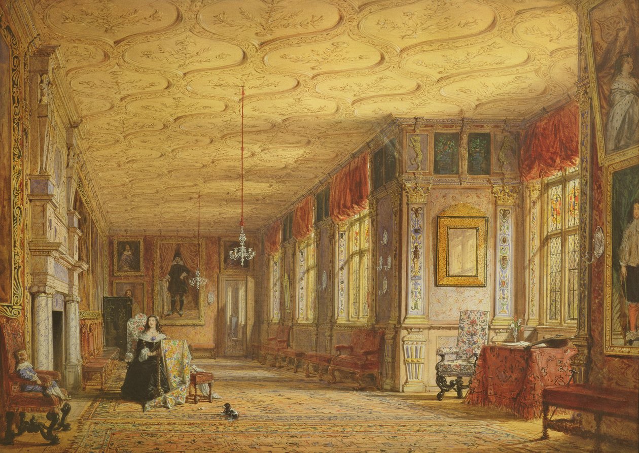 Tegneseriegalleriet i Knole, 1841 af Joseph Nash